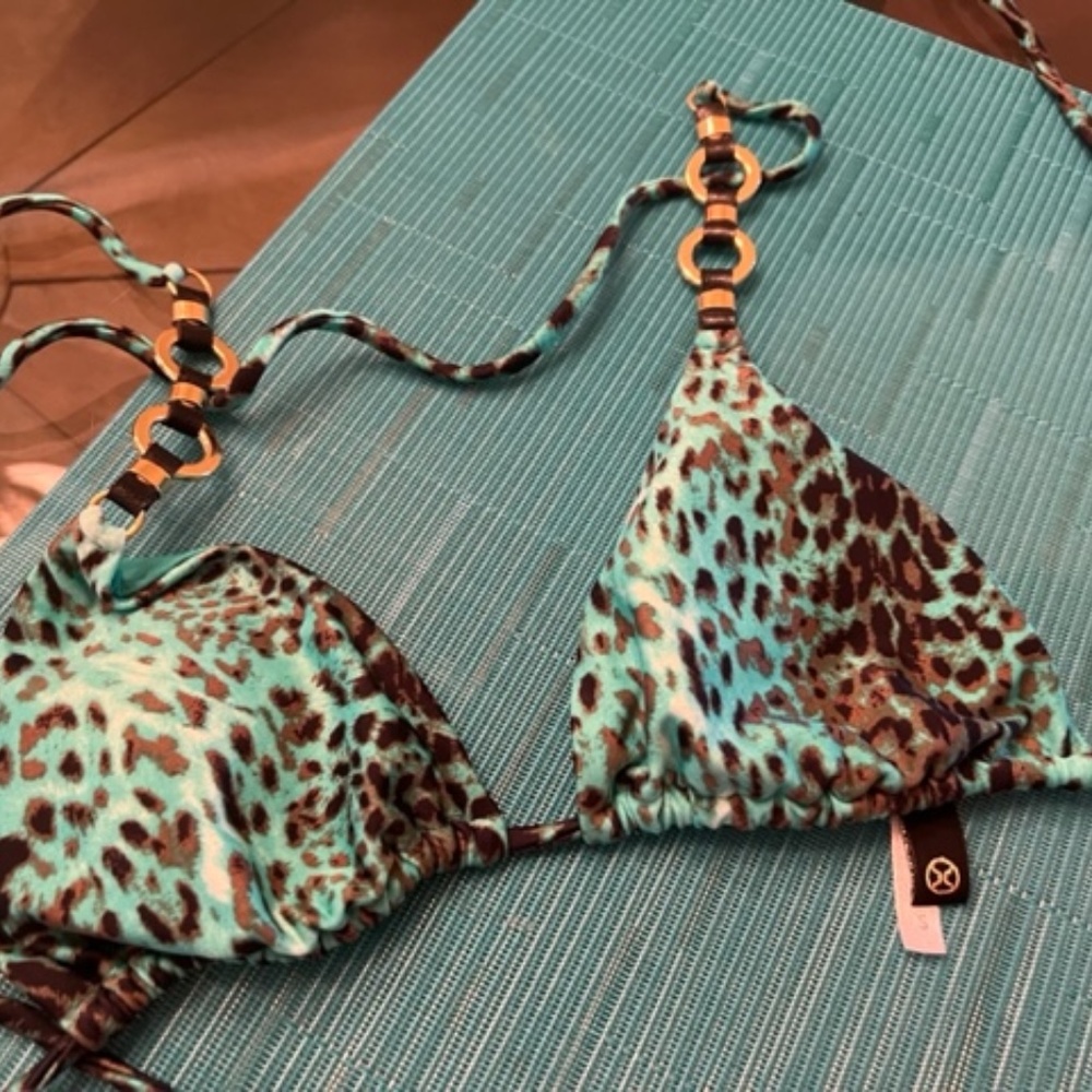 Vix Bikini String Top, Sea Leopard w/hardware, M